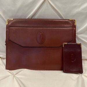 Cartier Unisex Vintage Leather Envelope Clutch Bag and Cigarette Case Luxury